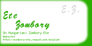 ete zombory business card